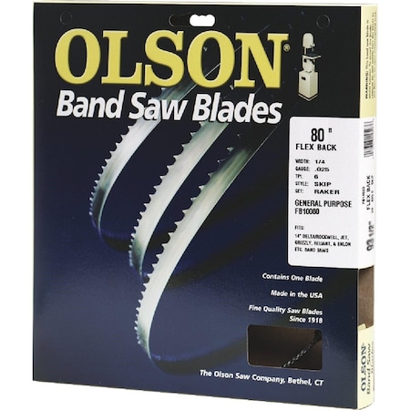 Olson Saw Olson 80 In. x 3/16 In. 10 TPI Regular Flex Back Band Saw Blade FB10080DB